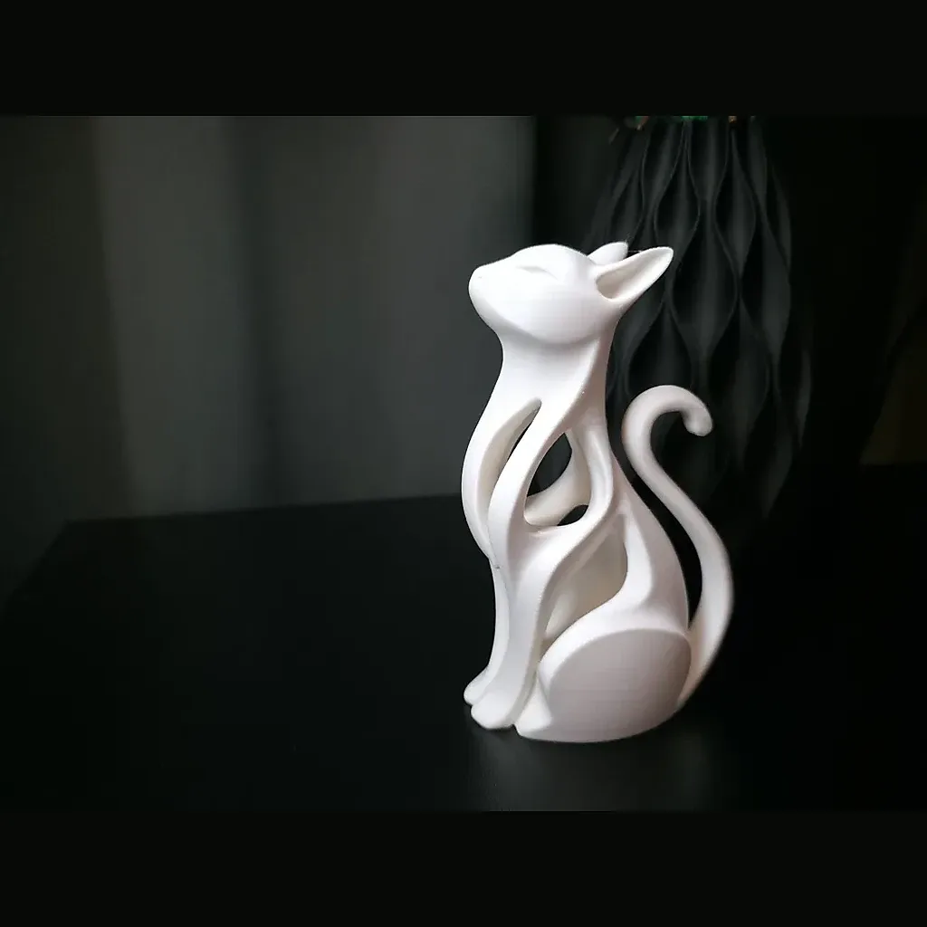 Elegant Abstract Cat Sculpture — image 1